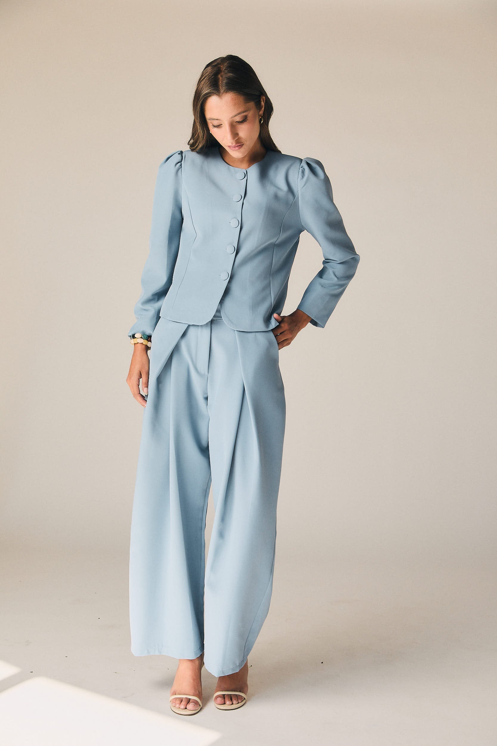 Pantalón de traje en color azul
