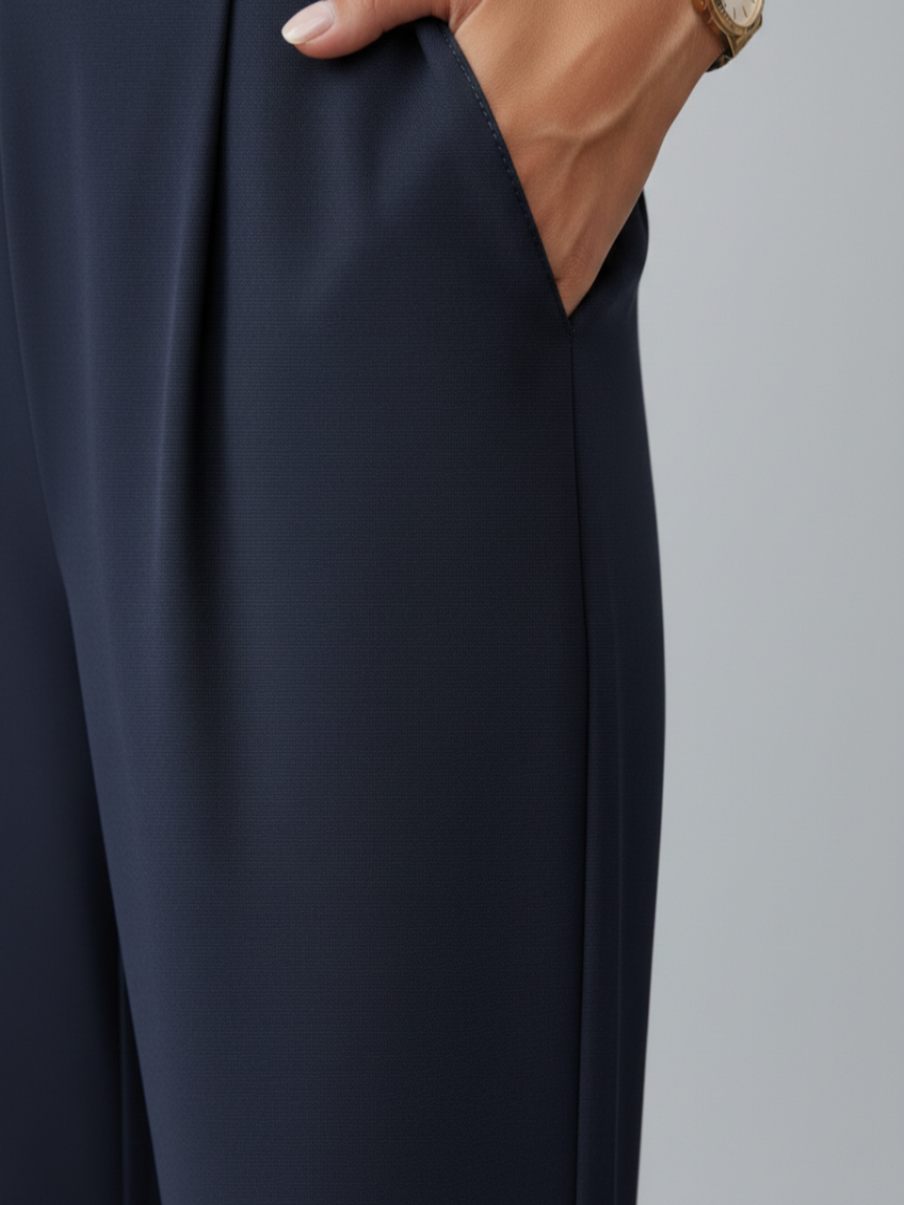Adriana | Pantalones de Vestir Mujer con Cintura Alta y Acabado Elástico