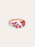 Anillo Pink floral Plata Baño Oro Rosa