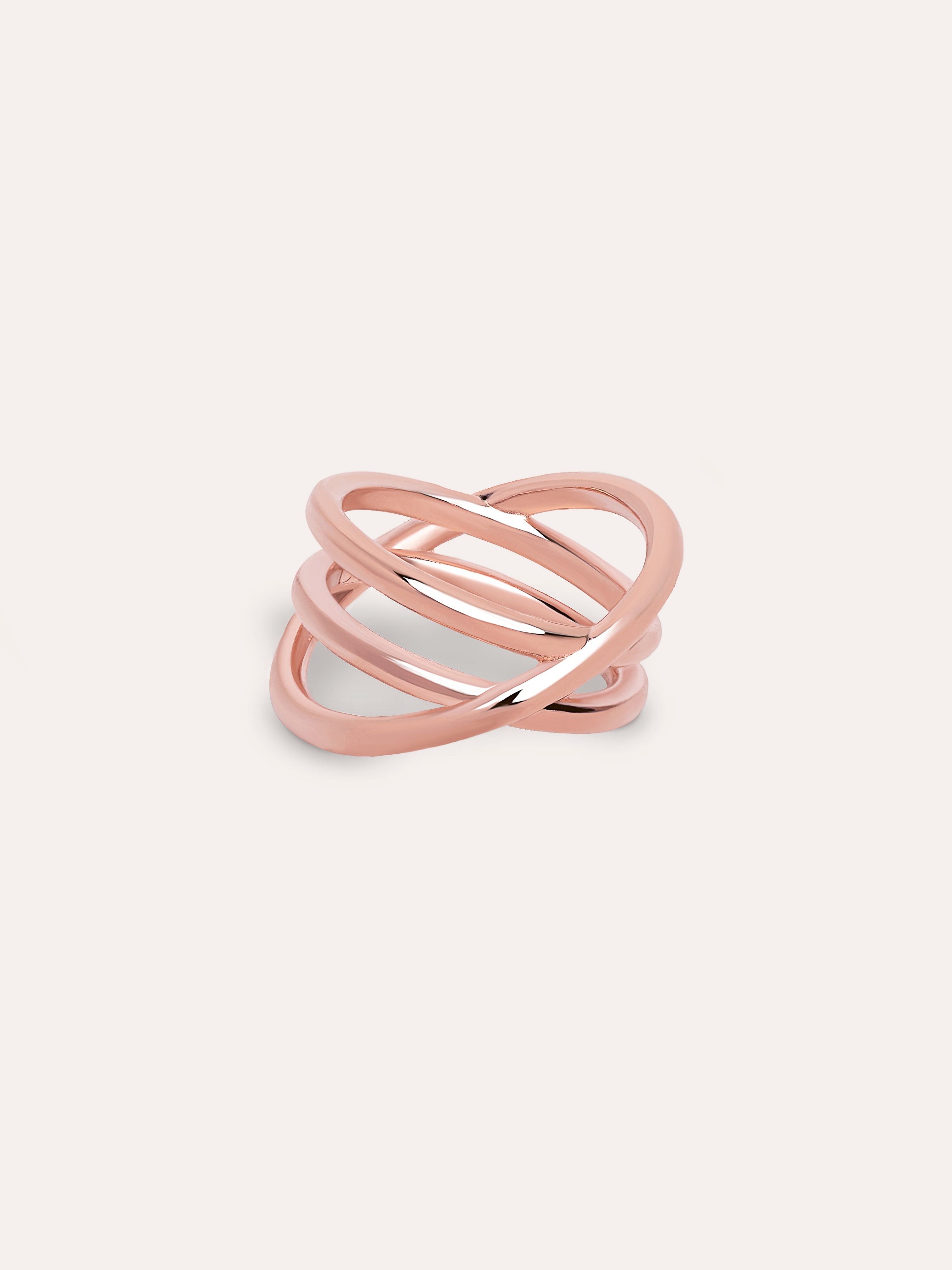 Anillo Enlace Baño Oro Rosa