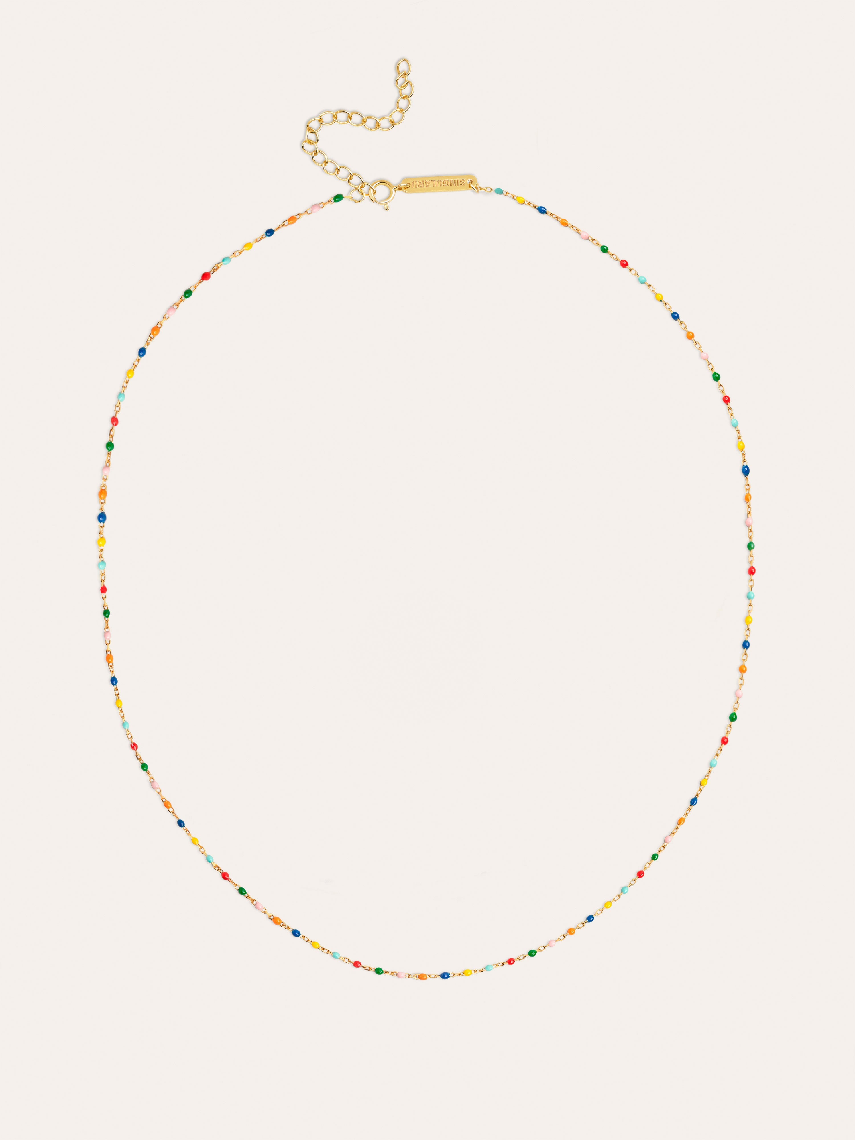 Collar Colors Enamel Plata Baño Oro