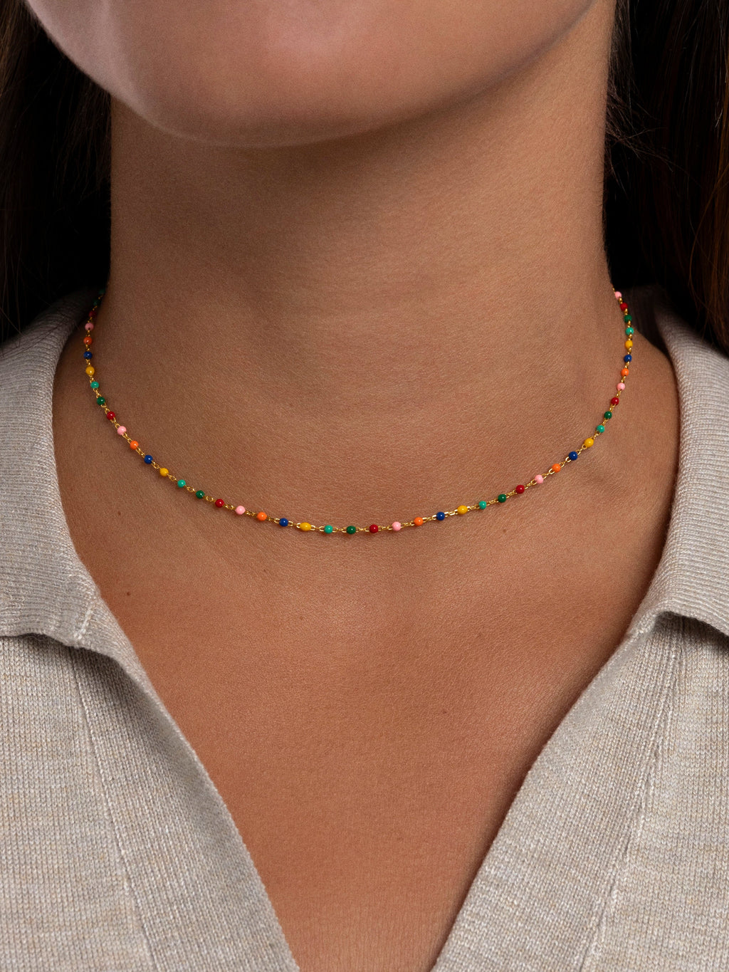 Collar Colors Enamel Plata Baño Oro