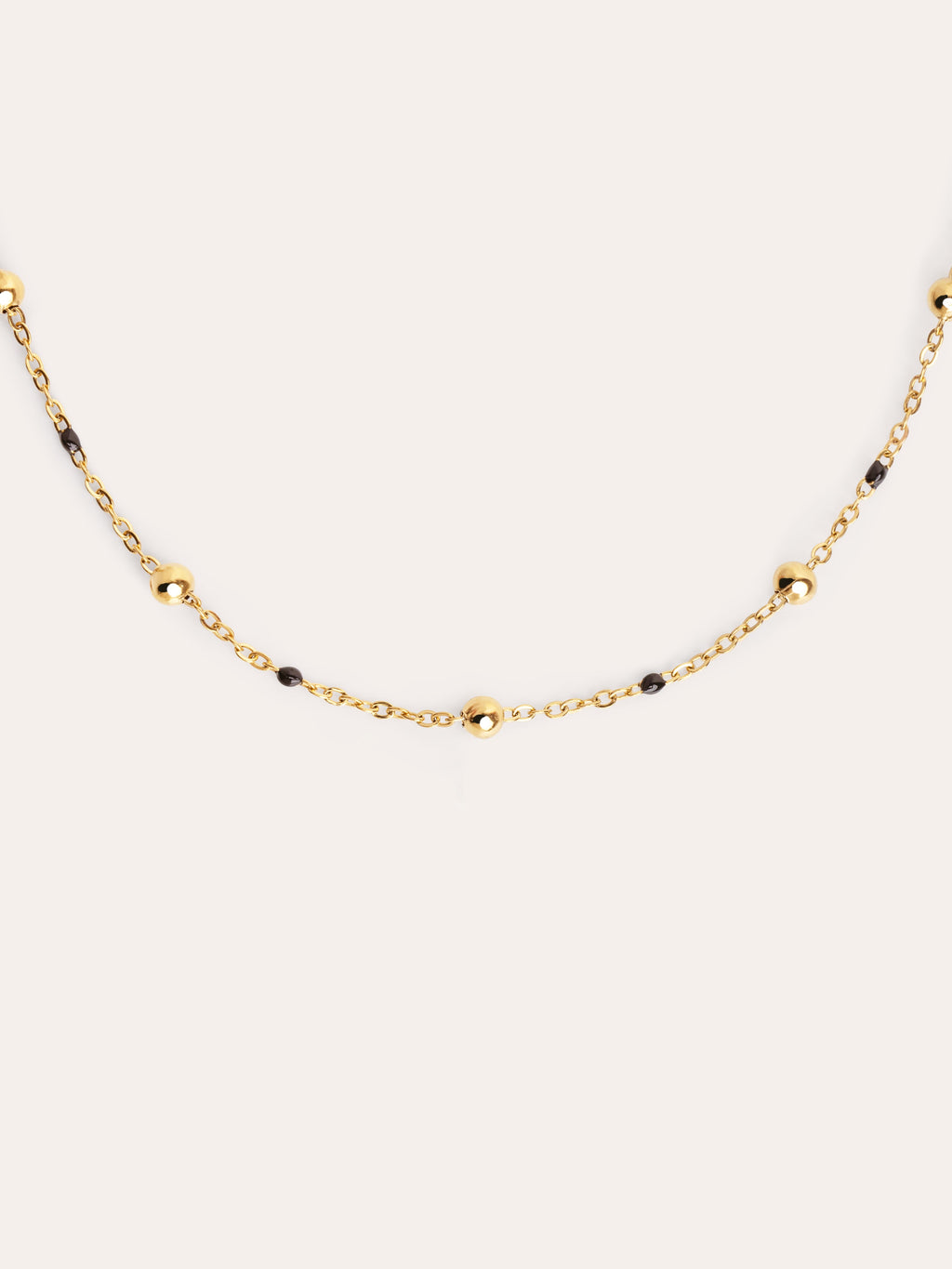 Collar Black Enamel Acero Baño Oro