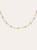 Collar Black Enamel Acero Baño Oro