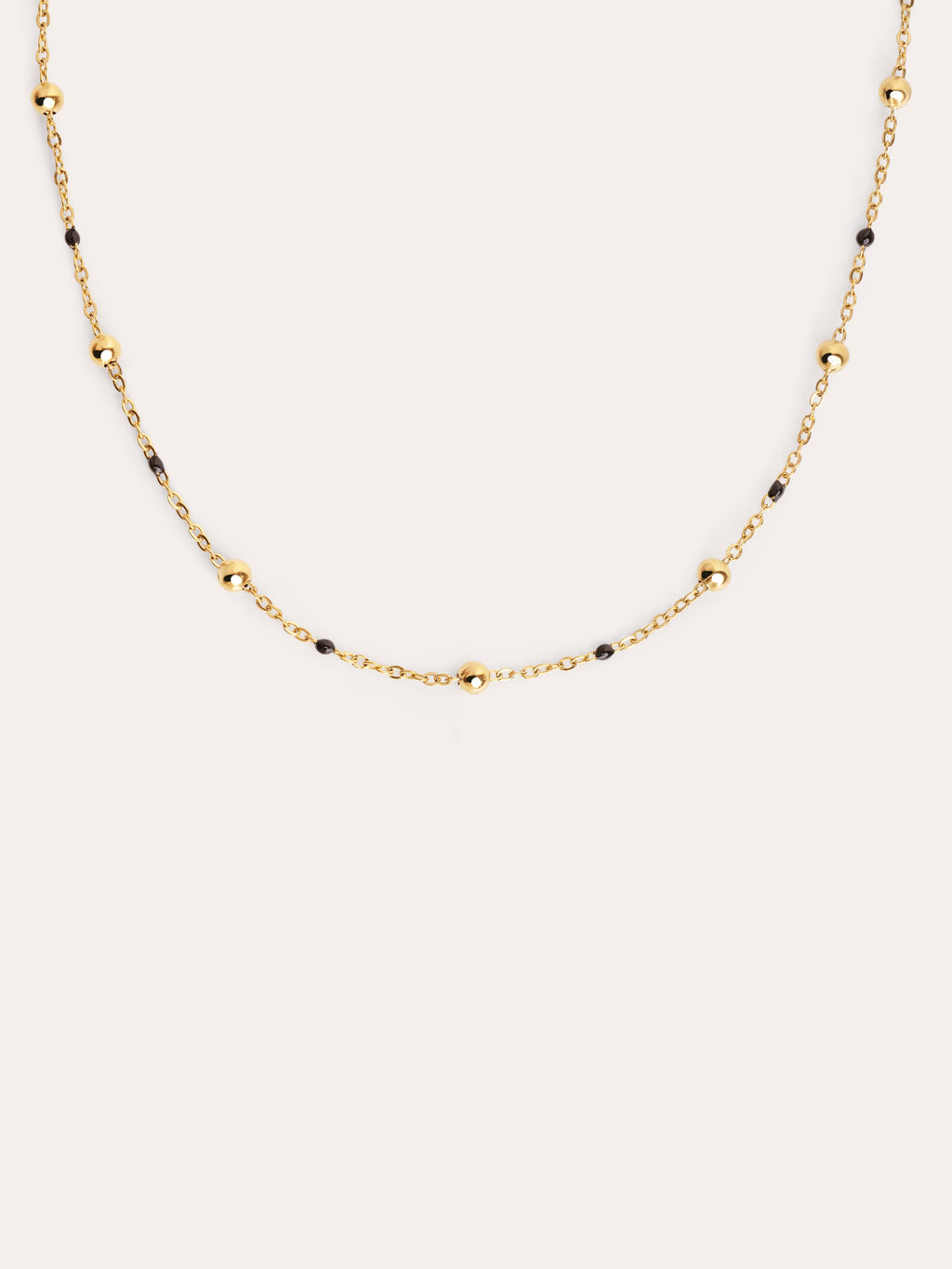 Collar Black Enamel Acero Baño Oro