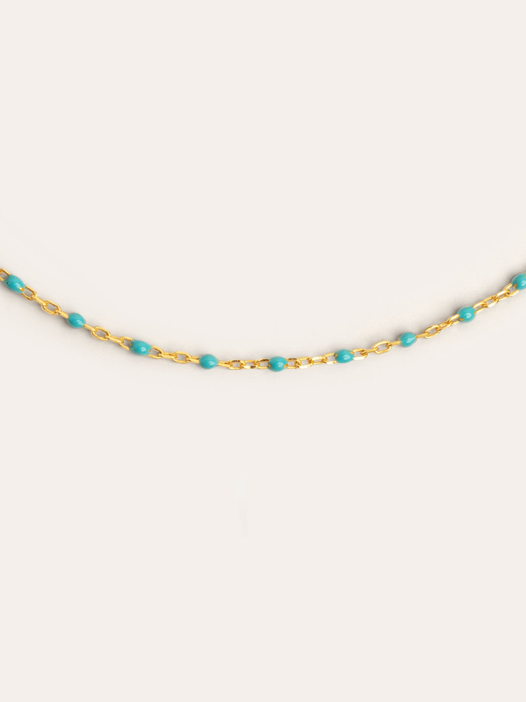 Collar Dots Turquoise Enamel Plata Baño Oro
