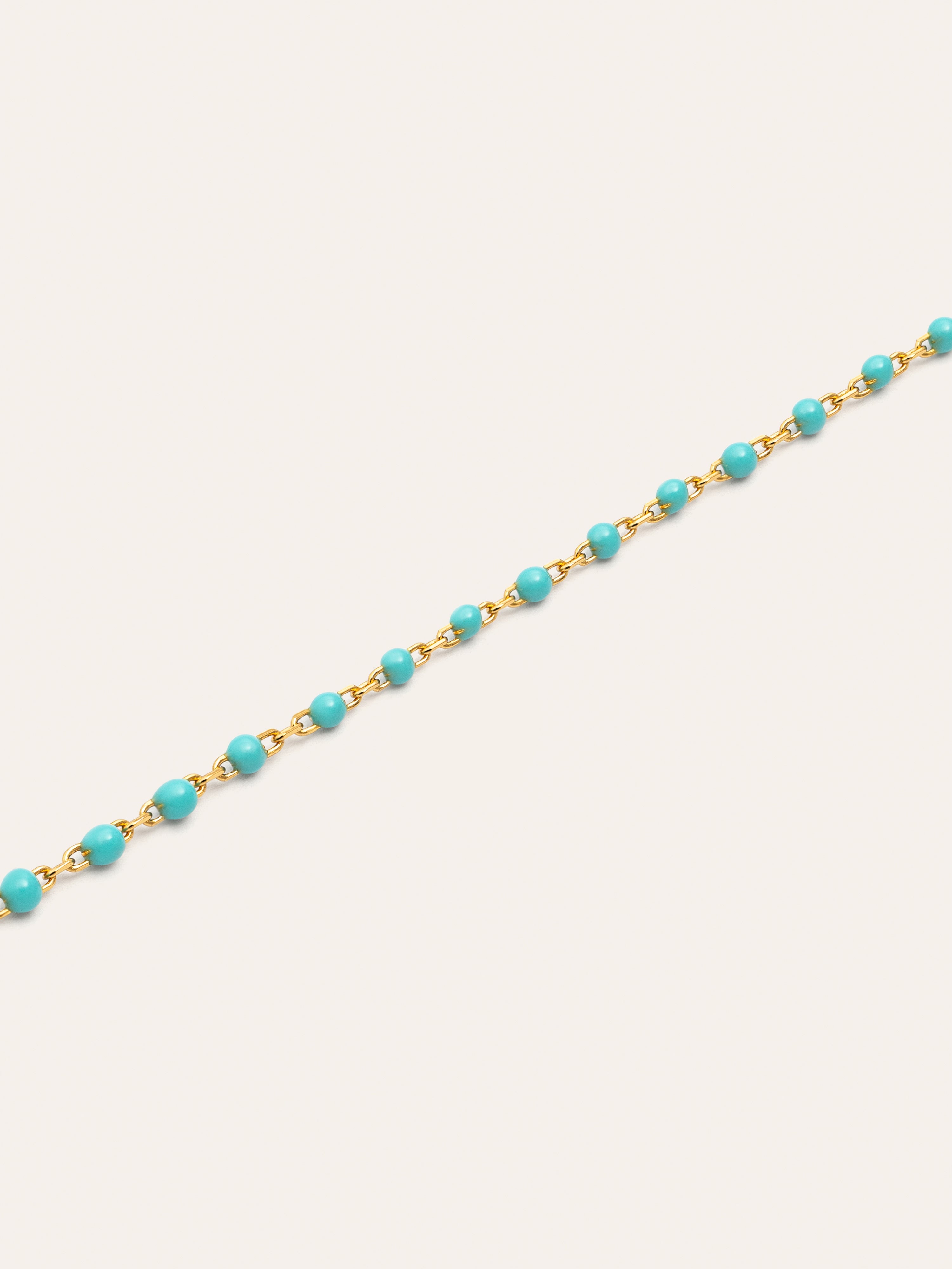 Collar Dots Turquoise Enamel Plata Baño Oro