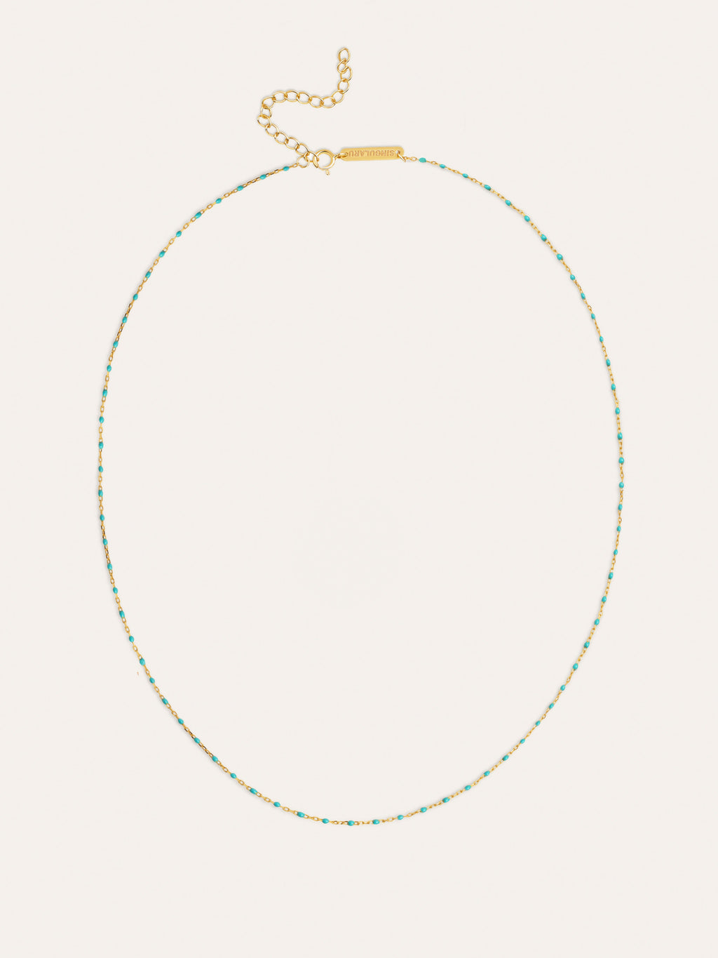 Collar Dots Turquoise Enamel Plata Baño Oro