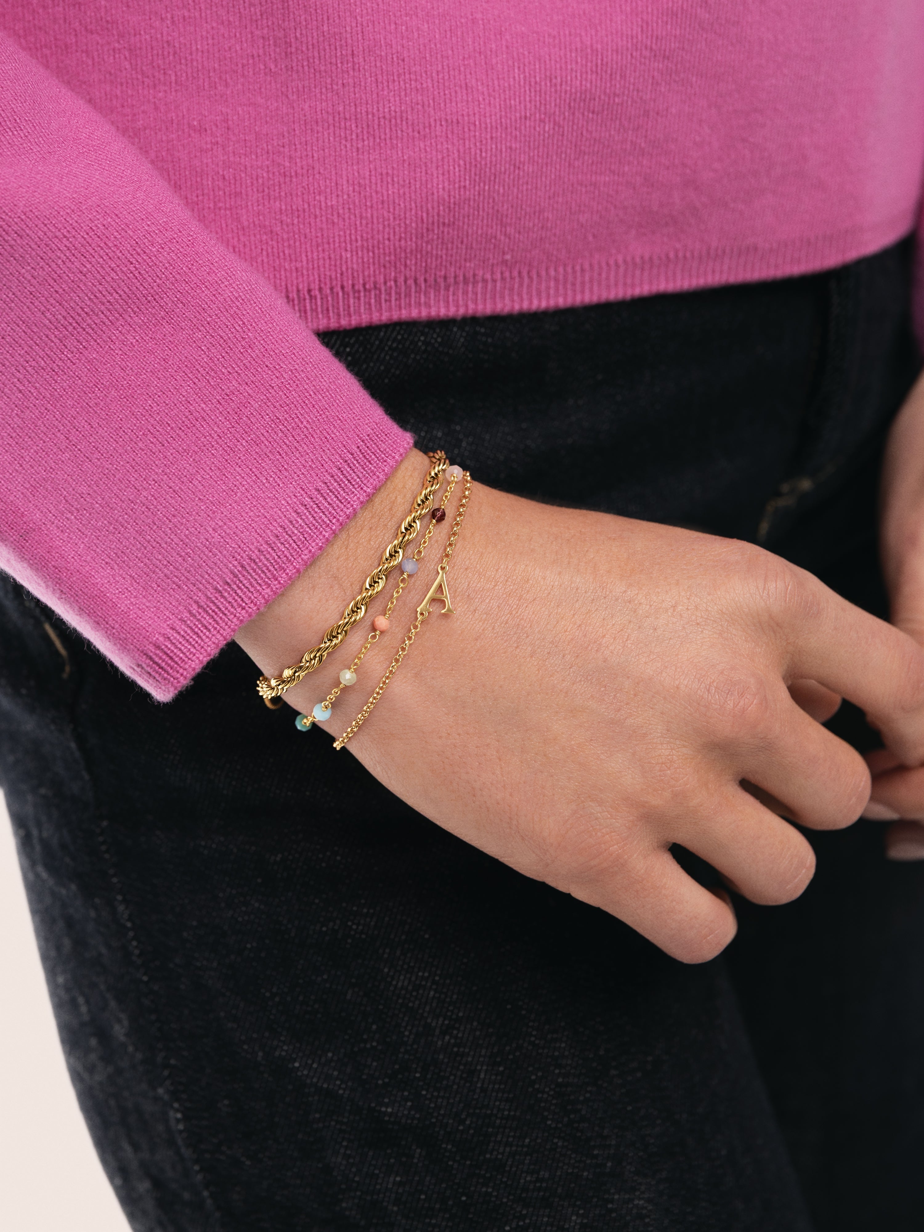 Pulsera Crystals gyal Colors Plata Baño Oro