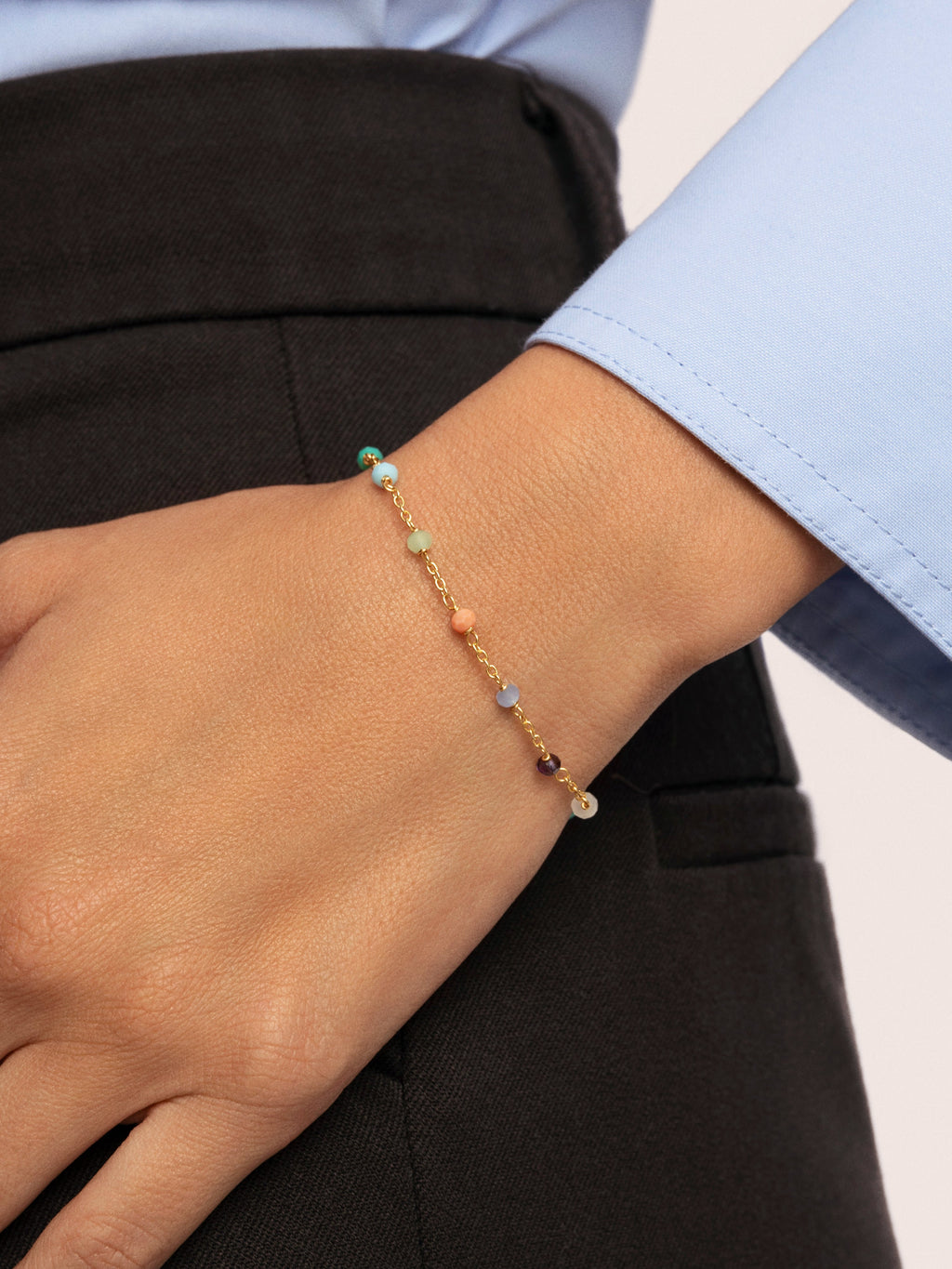 Pulsera Crystals gyal Colors Plata Baño Oro