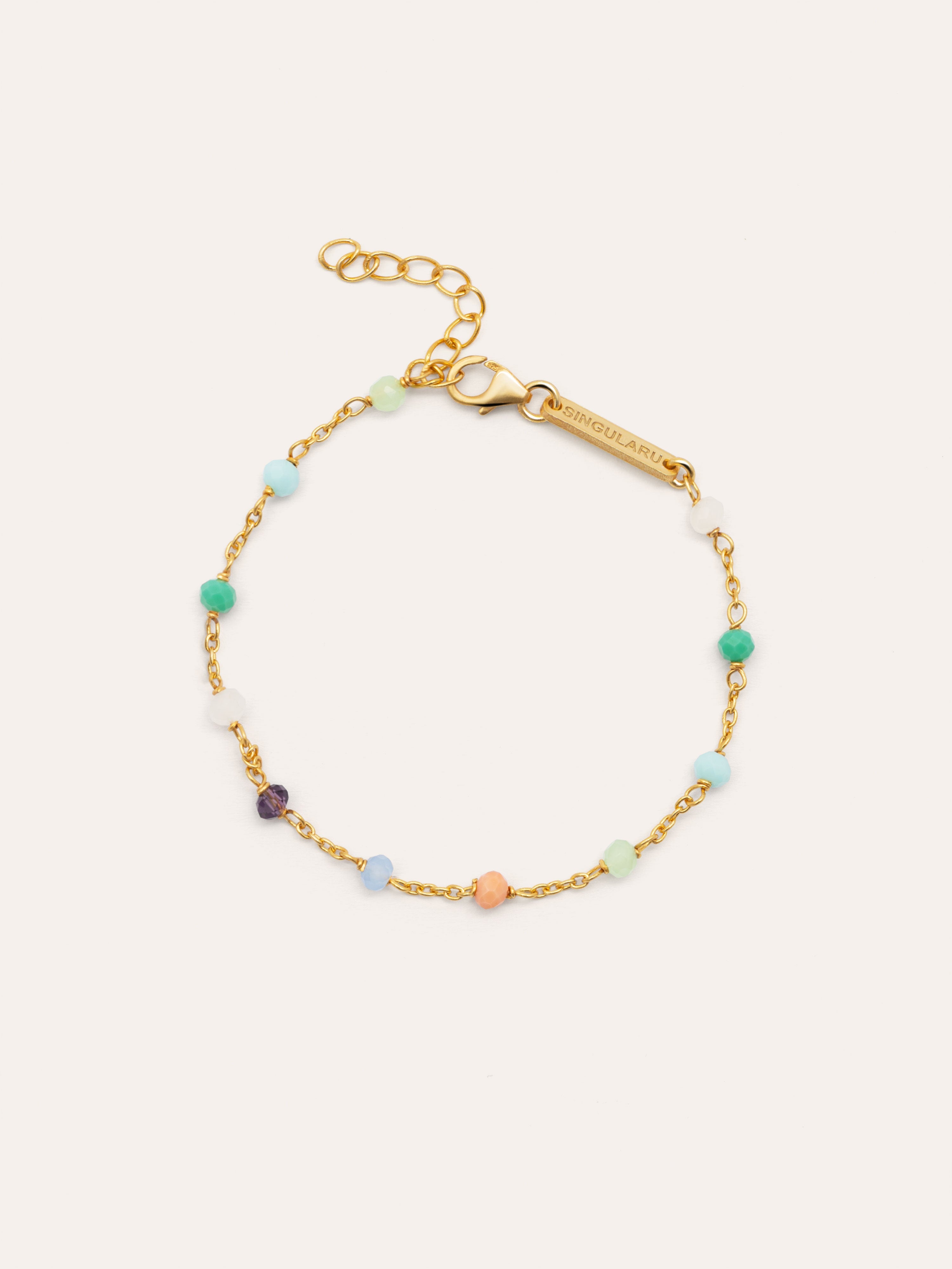Pulsera Crystals gyal Colors Plata Baño Oro