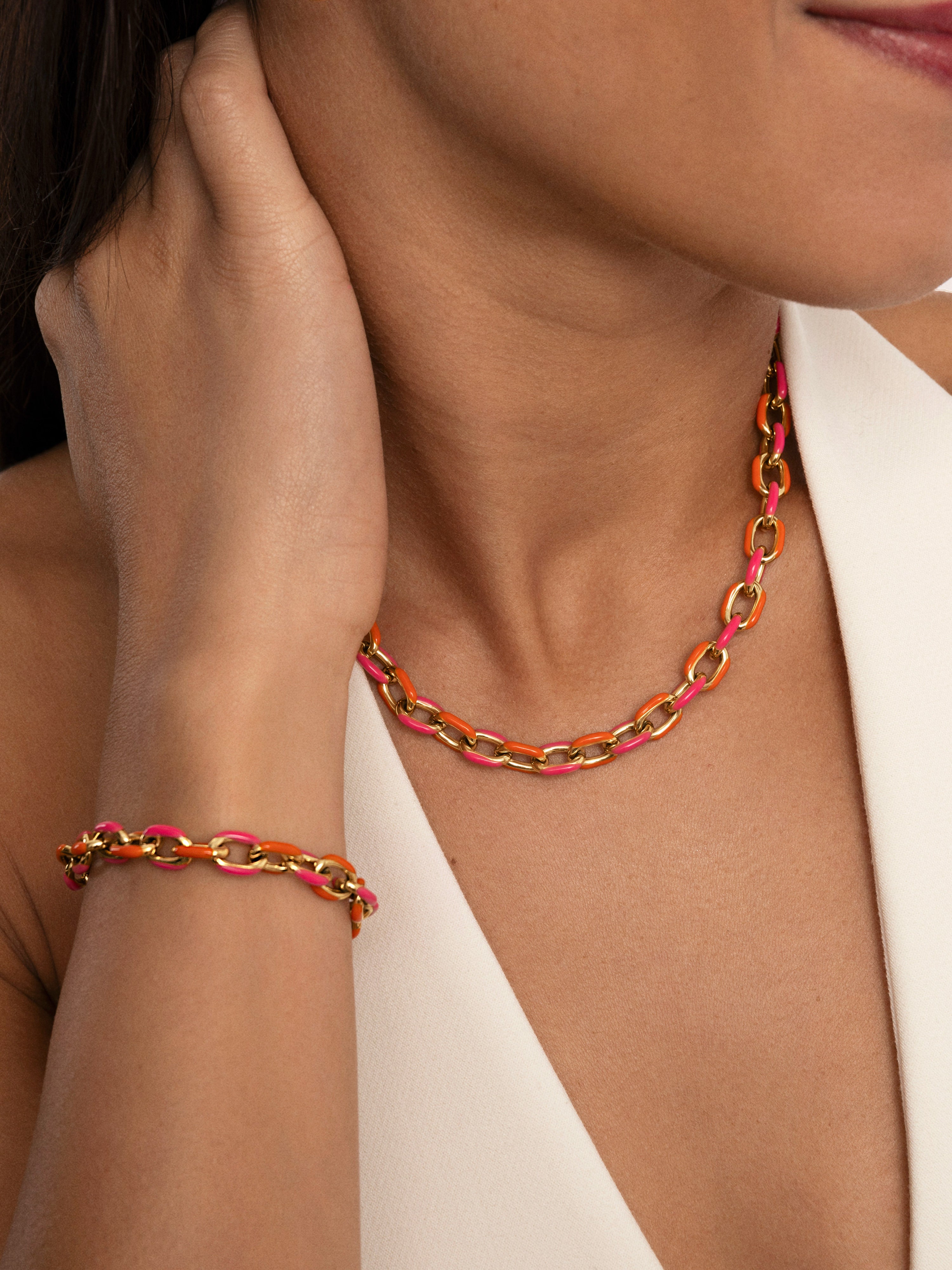 Pulsera Tropical Acero Baño Oro