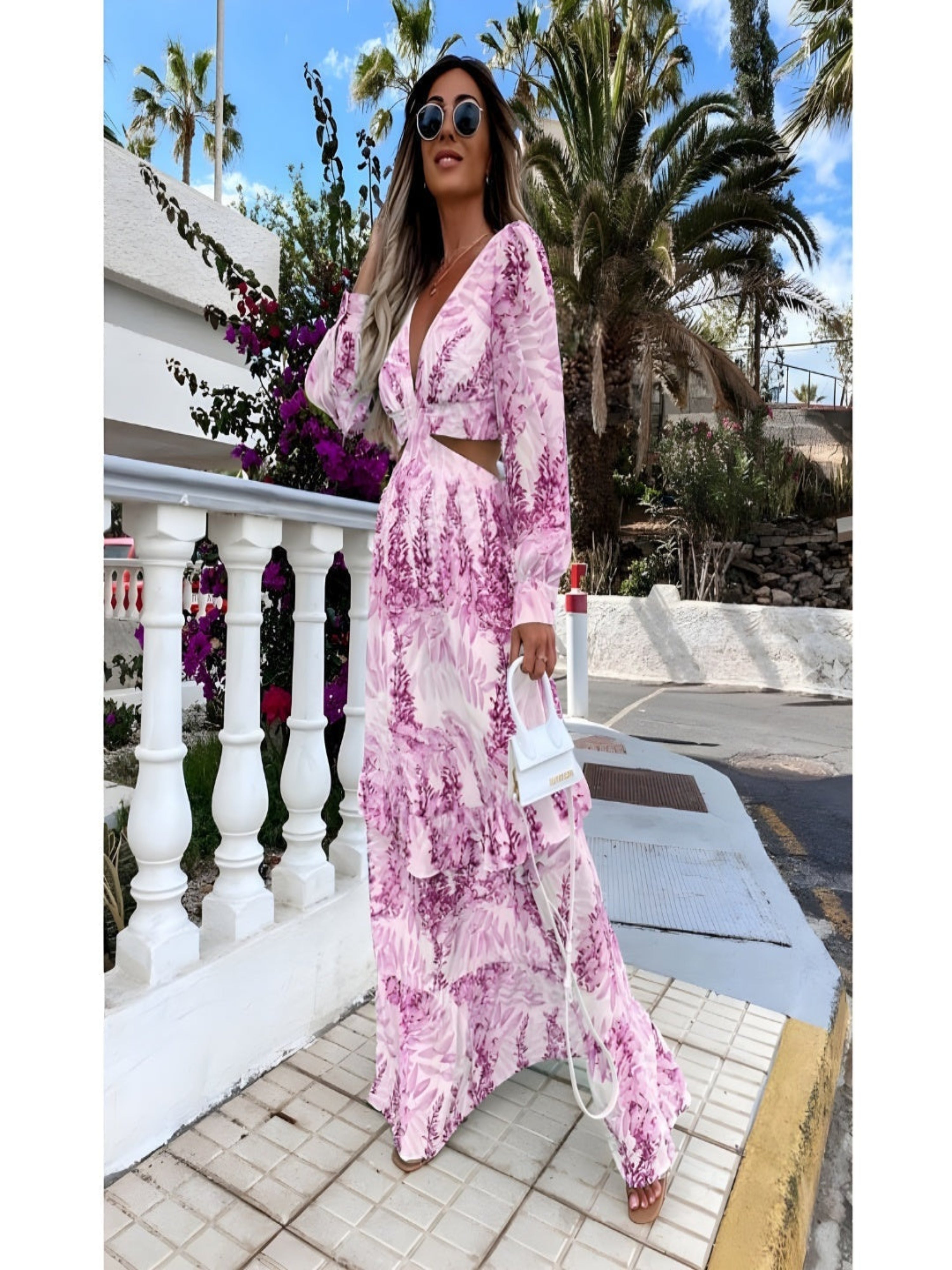 Carla | Vestido Largo de Verano Cut Out Mujer Escote V