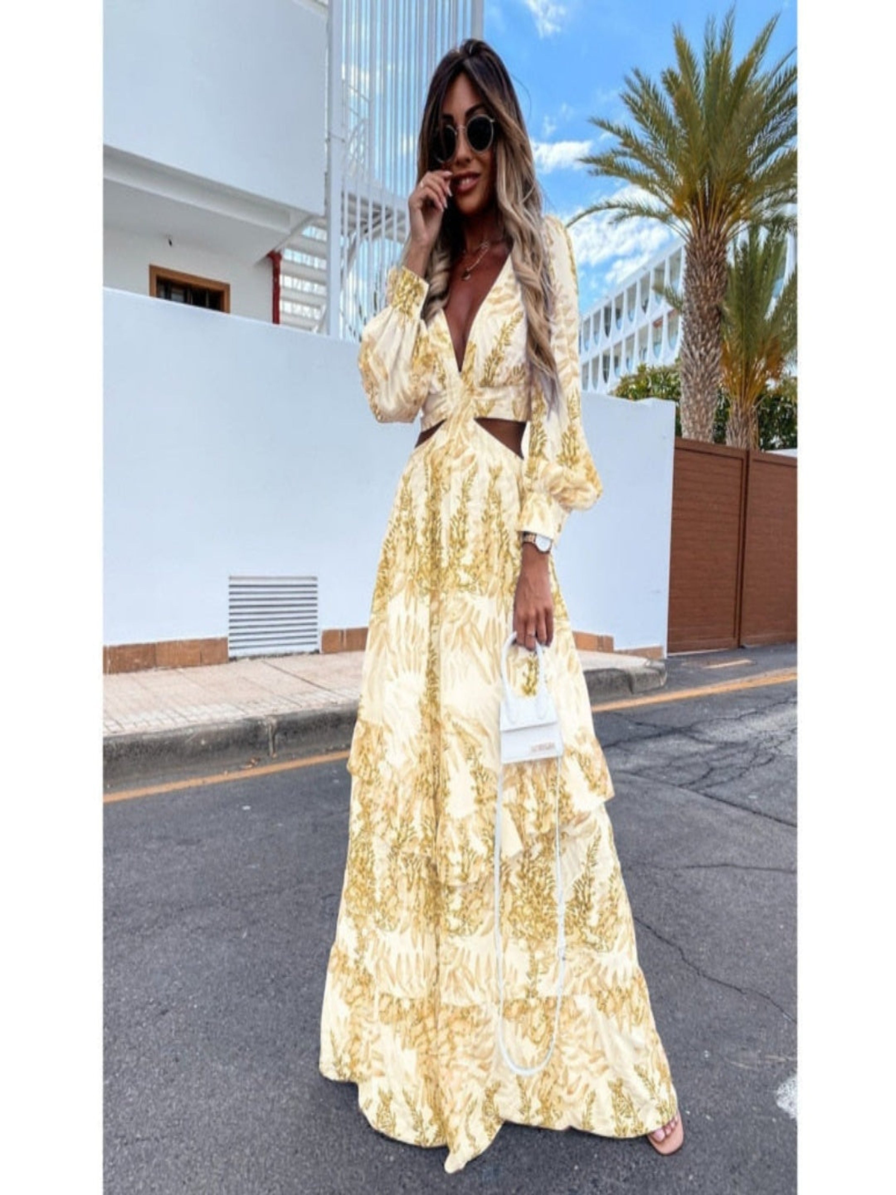 Carla | Vestido Largo de Verano Cut Out Mujer Escote V
