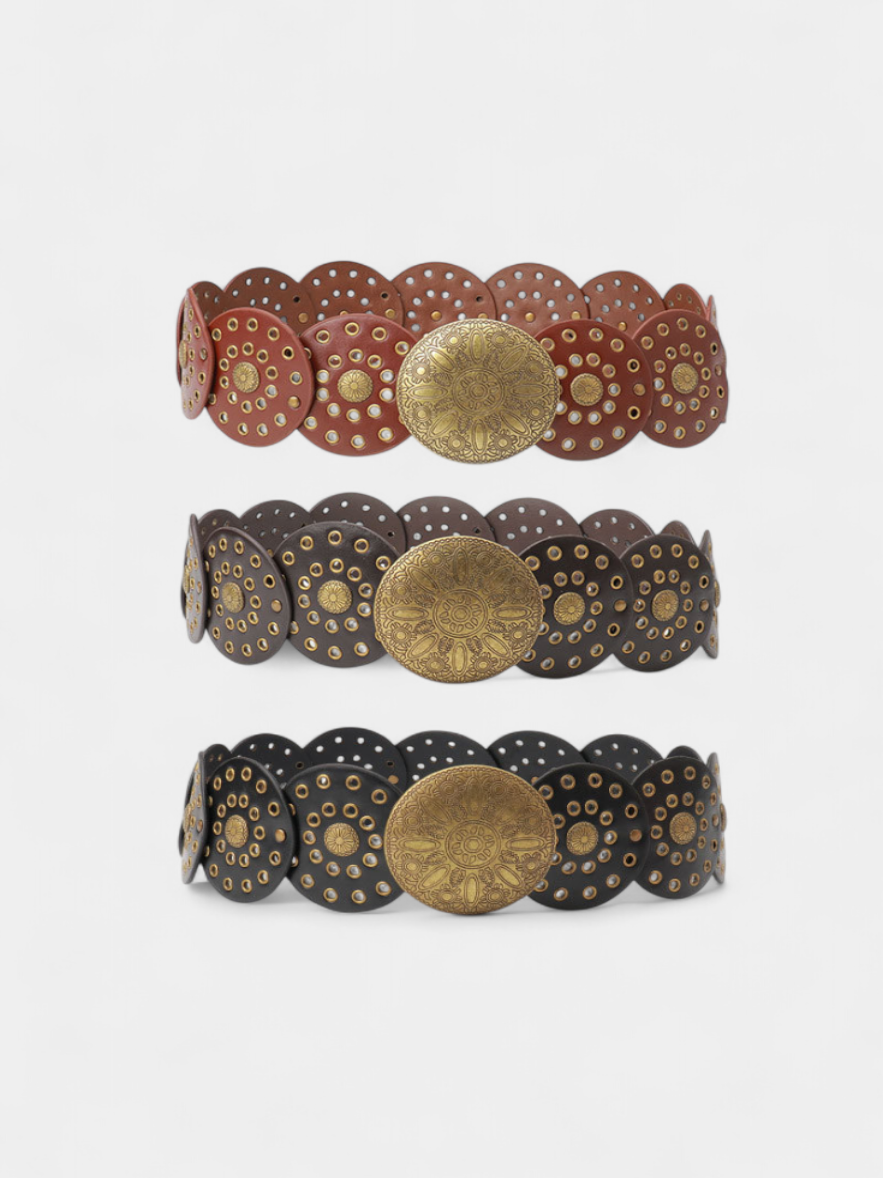 Catalina | Cinturón Ancho con Hebilla Decorativa Mujer Troquelado