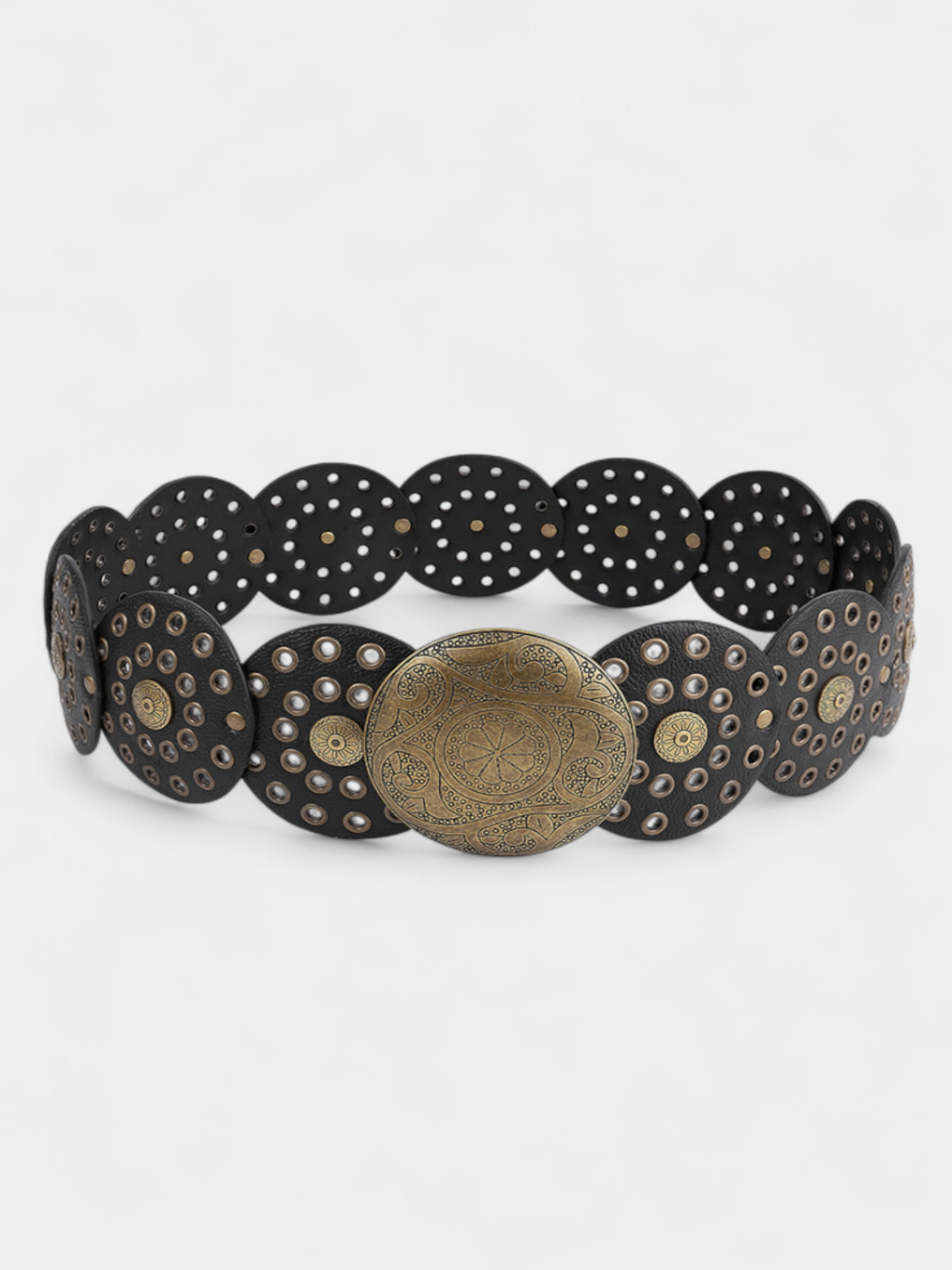 Catalina | Cinturón Ancho con Hebilla Decorativa Mujer Troquelado