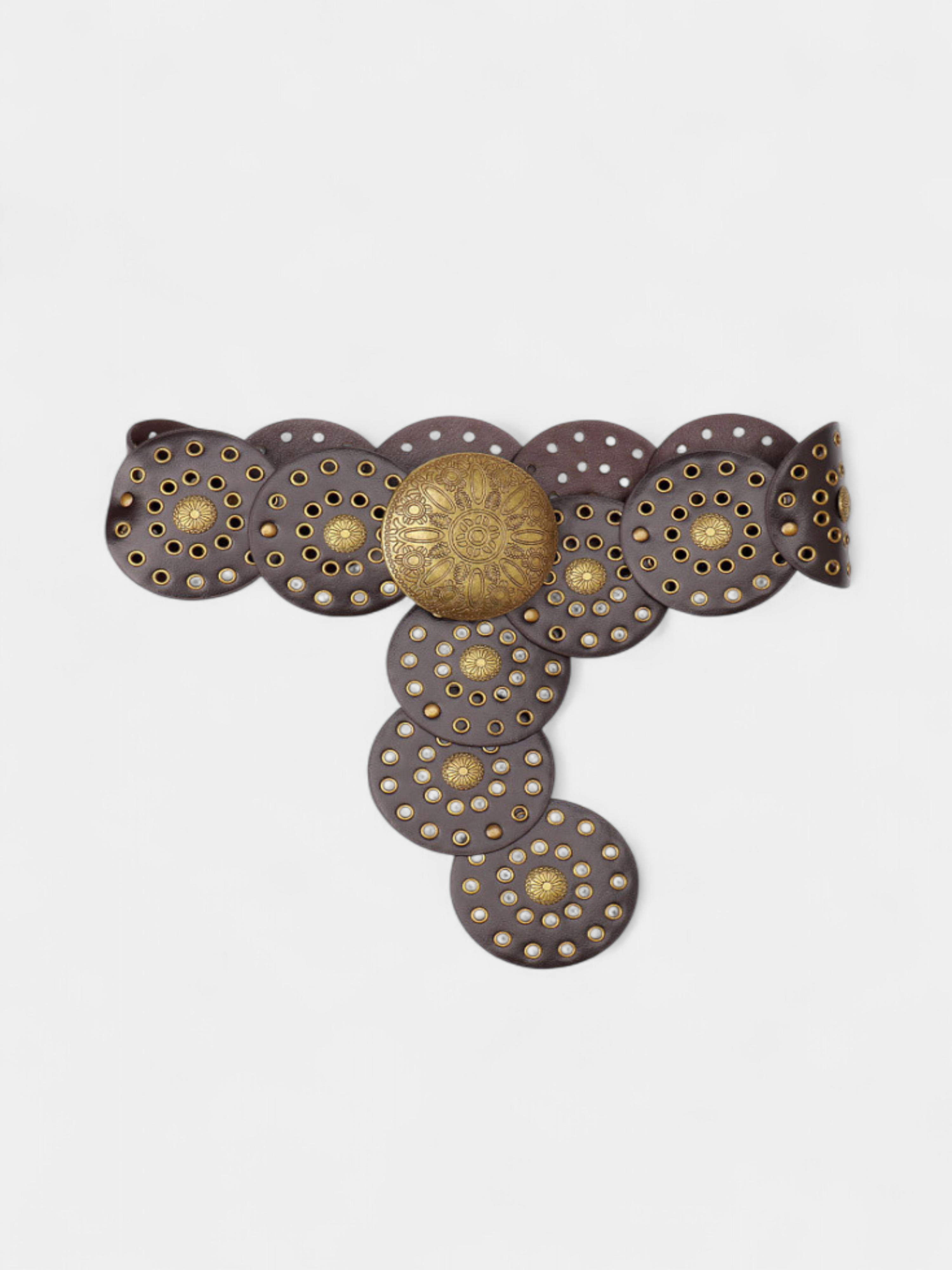 Catalina | Cinturón Ancho con Hebilla Decorativa Mujer Troquelado