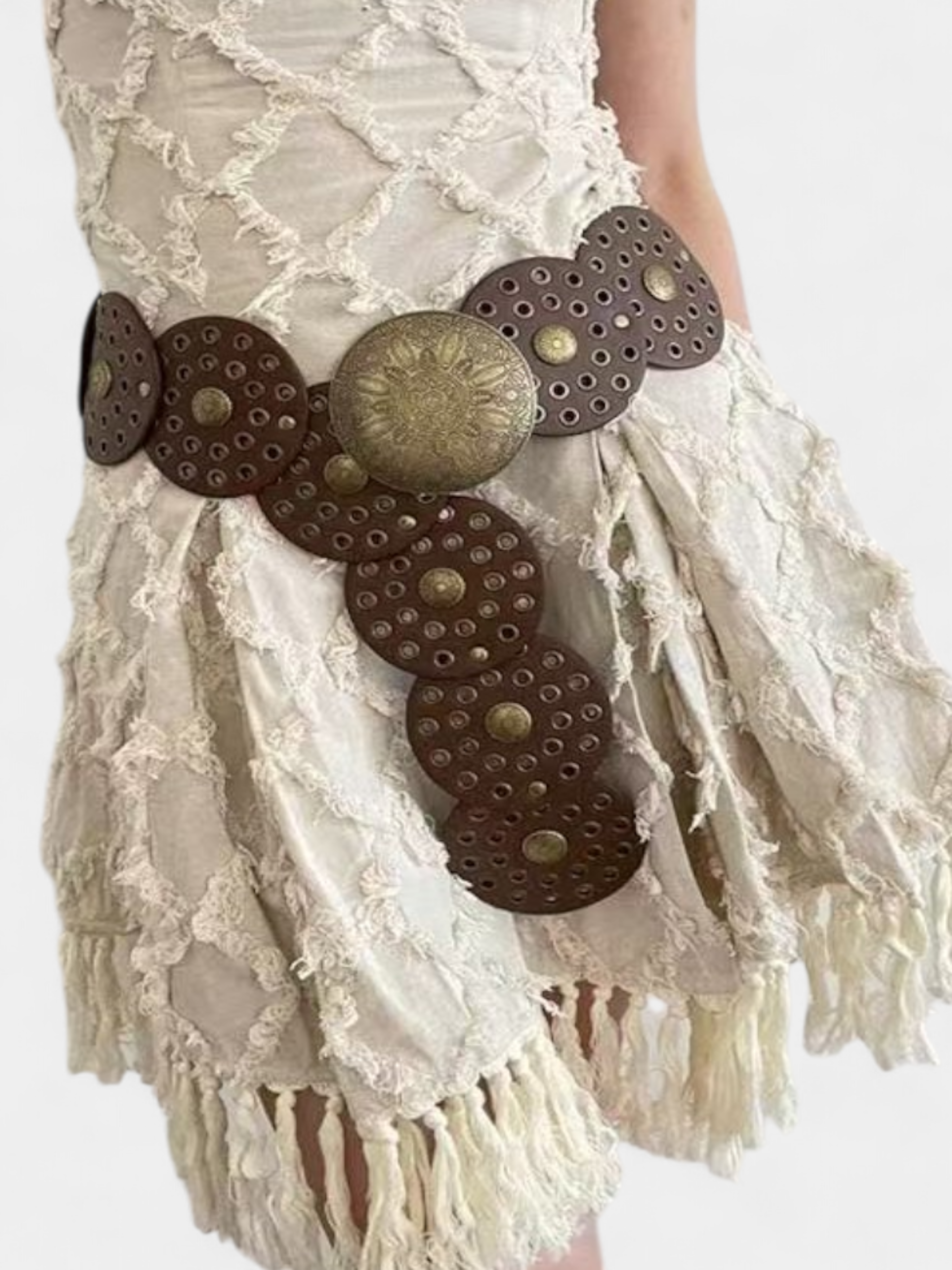 Catalina | Cinturón Ancho con Hebilla Decorativa Mujer Troquelado