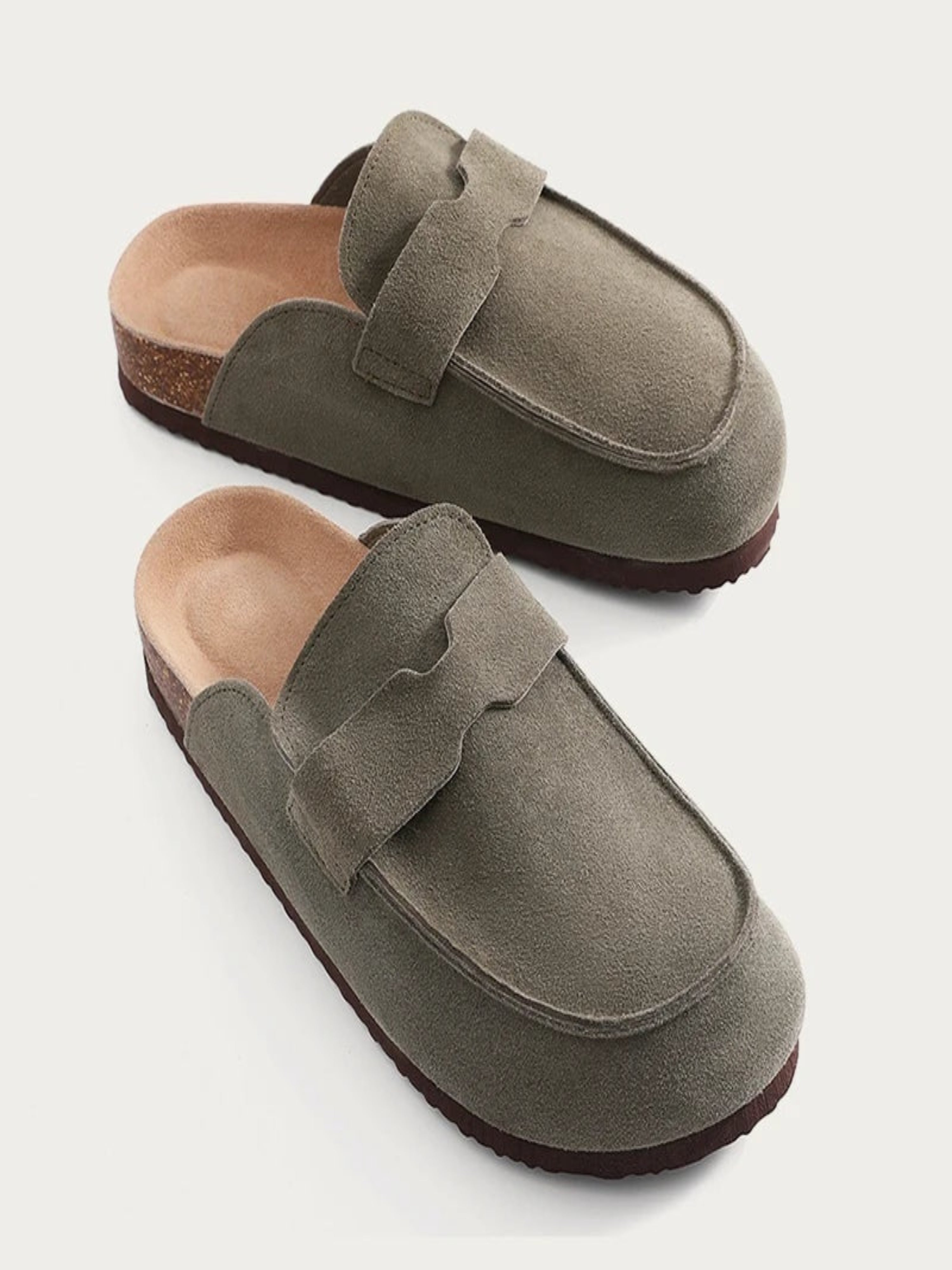 Esperanza | Mules de Ante con Hebilla Mujer Suela de Corcho