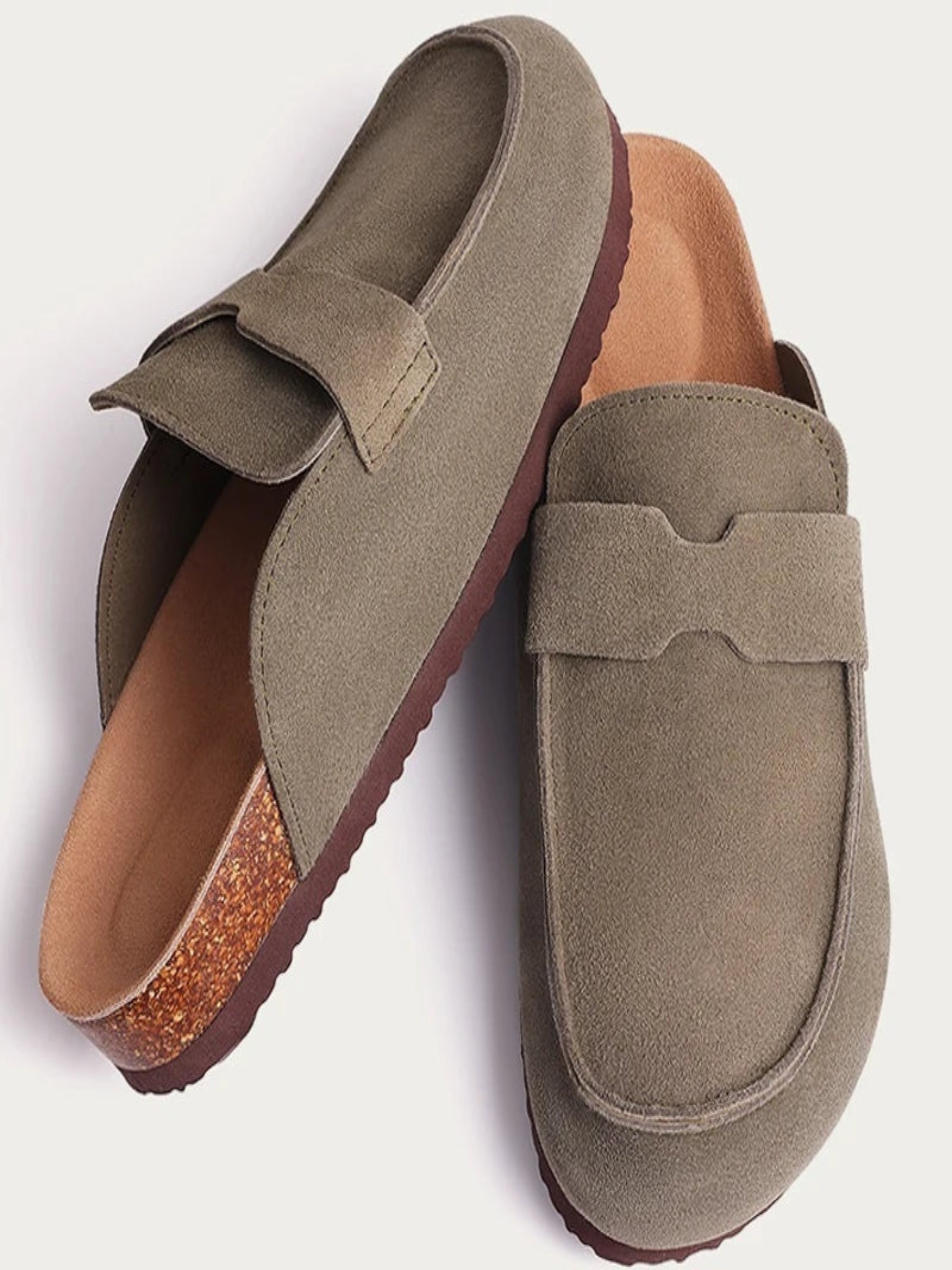 Esperanza | Mules de Ante con Hebilla Mujer Suela de Corcho