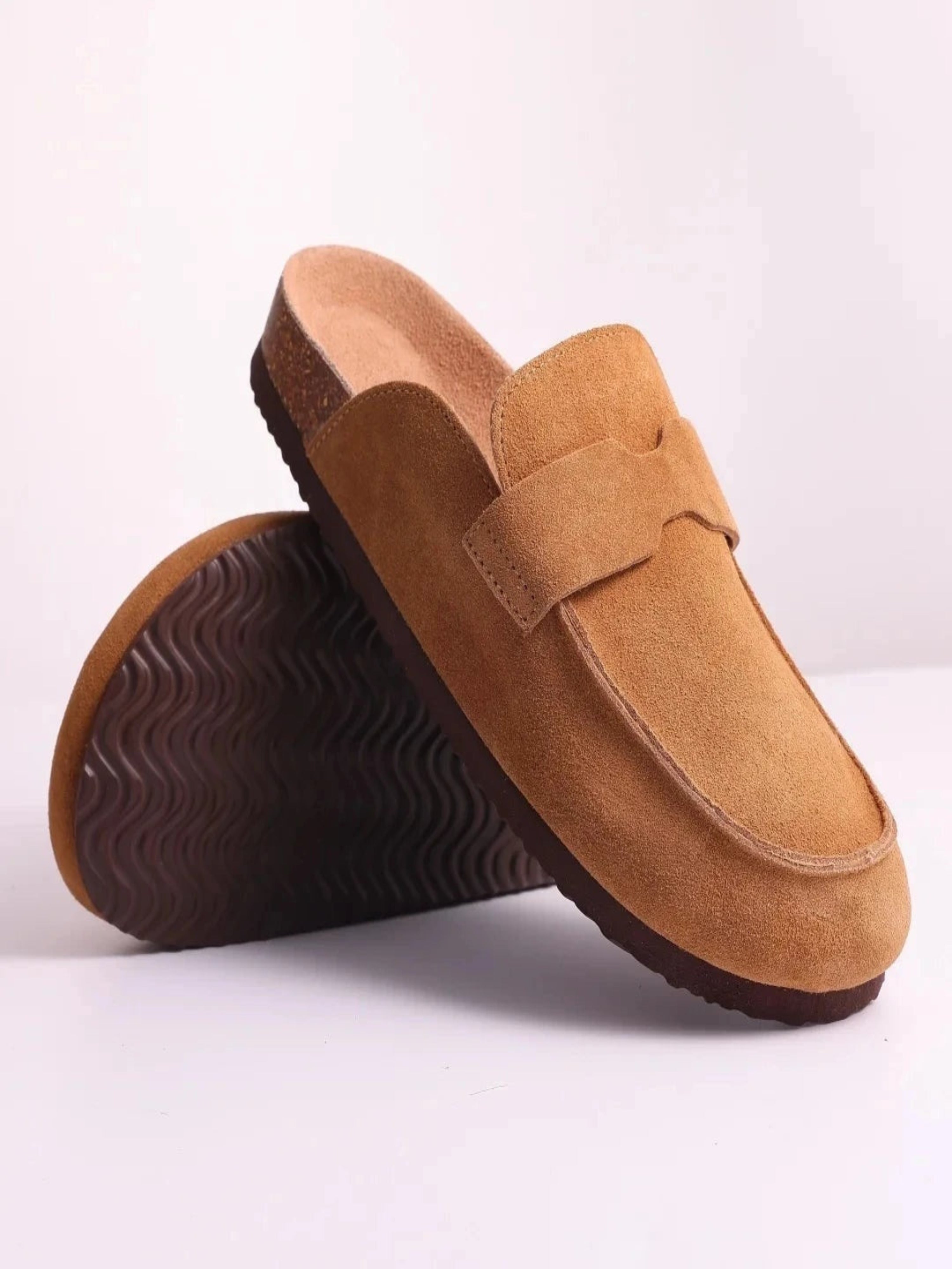 Esperanza | Mules de Ante con Hebilla Mujer Suela de Corcho