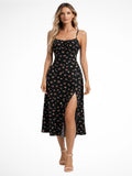 Patricia | Vestido Midi Estampado Floral con Abertura Lateral Mujer Tirantes