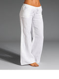 Remedios | Pantalón de Lino de Cintura Baja Mujer Pierna Amplia