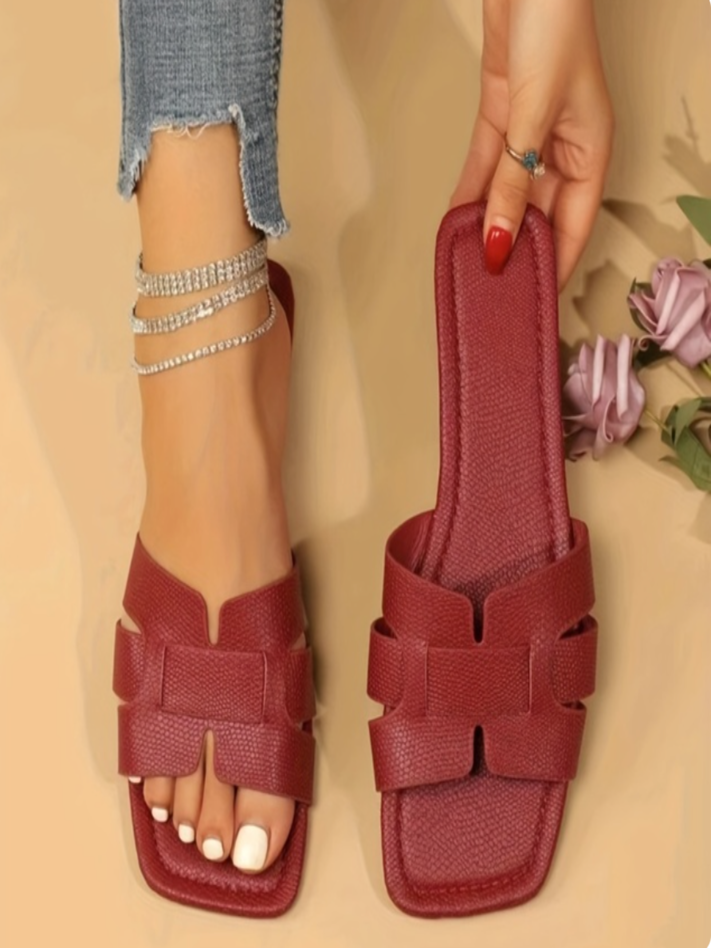 Sofía | Sandalias Planas de Verano Mujer Tiras Anchas