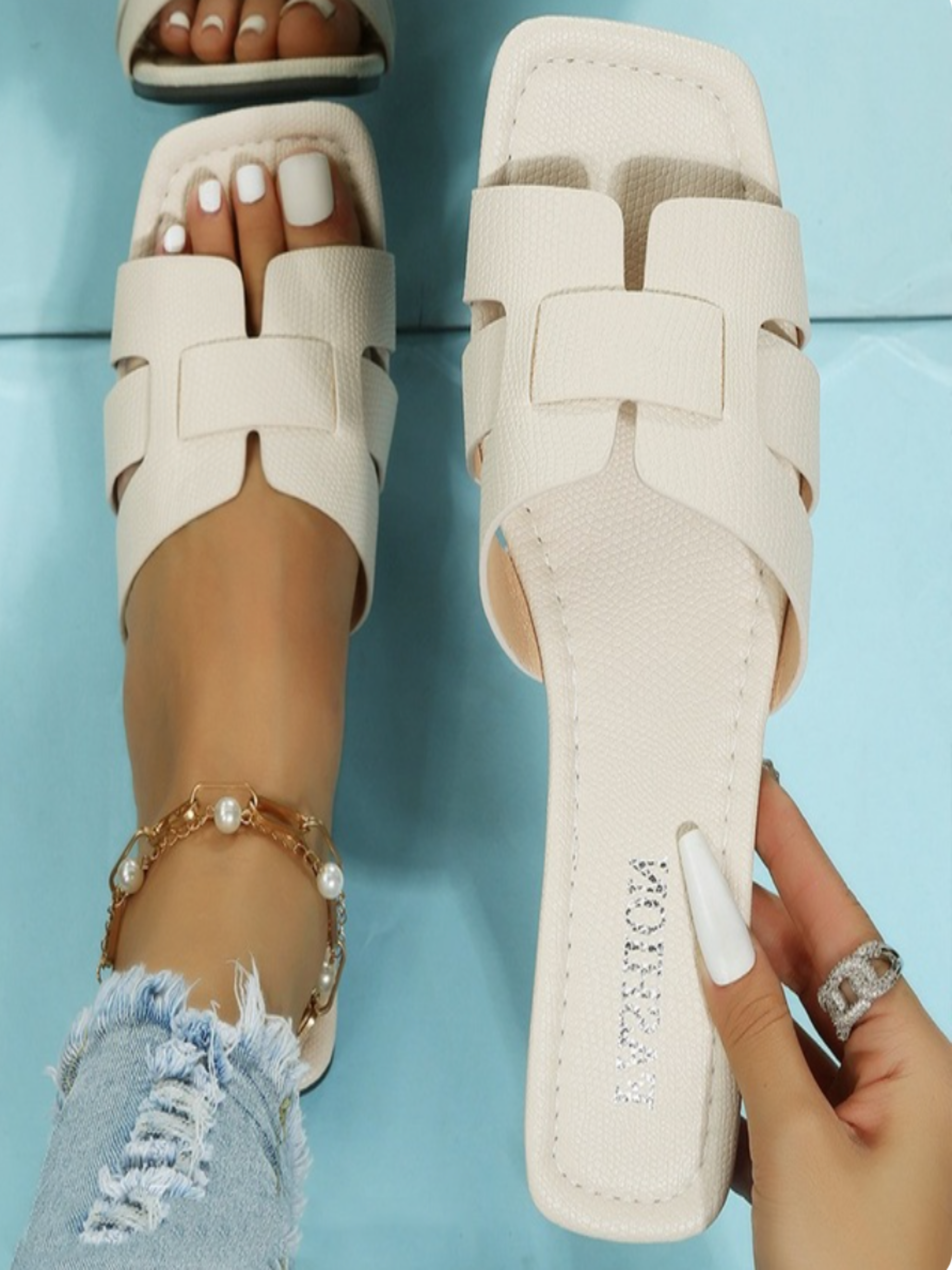Sofía | Sandalias Planas de Verano Mujer Tiras Anchas