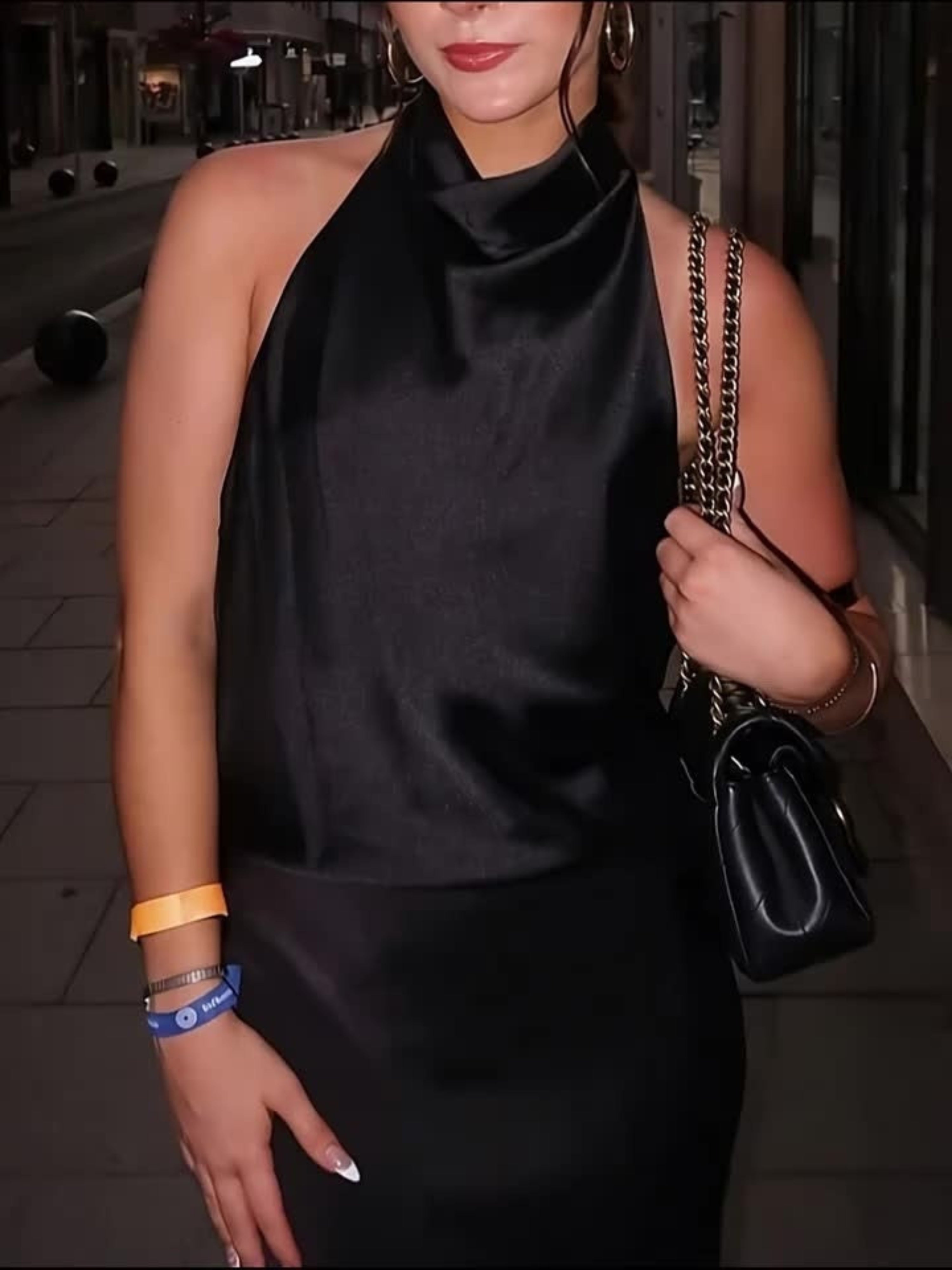 Esther | Top Halter con Espalda Descubierta Mujer Cuello Alto