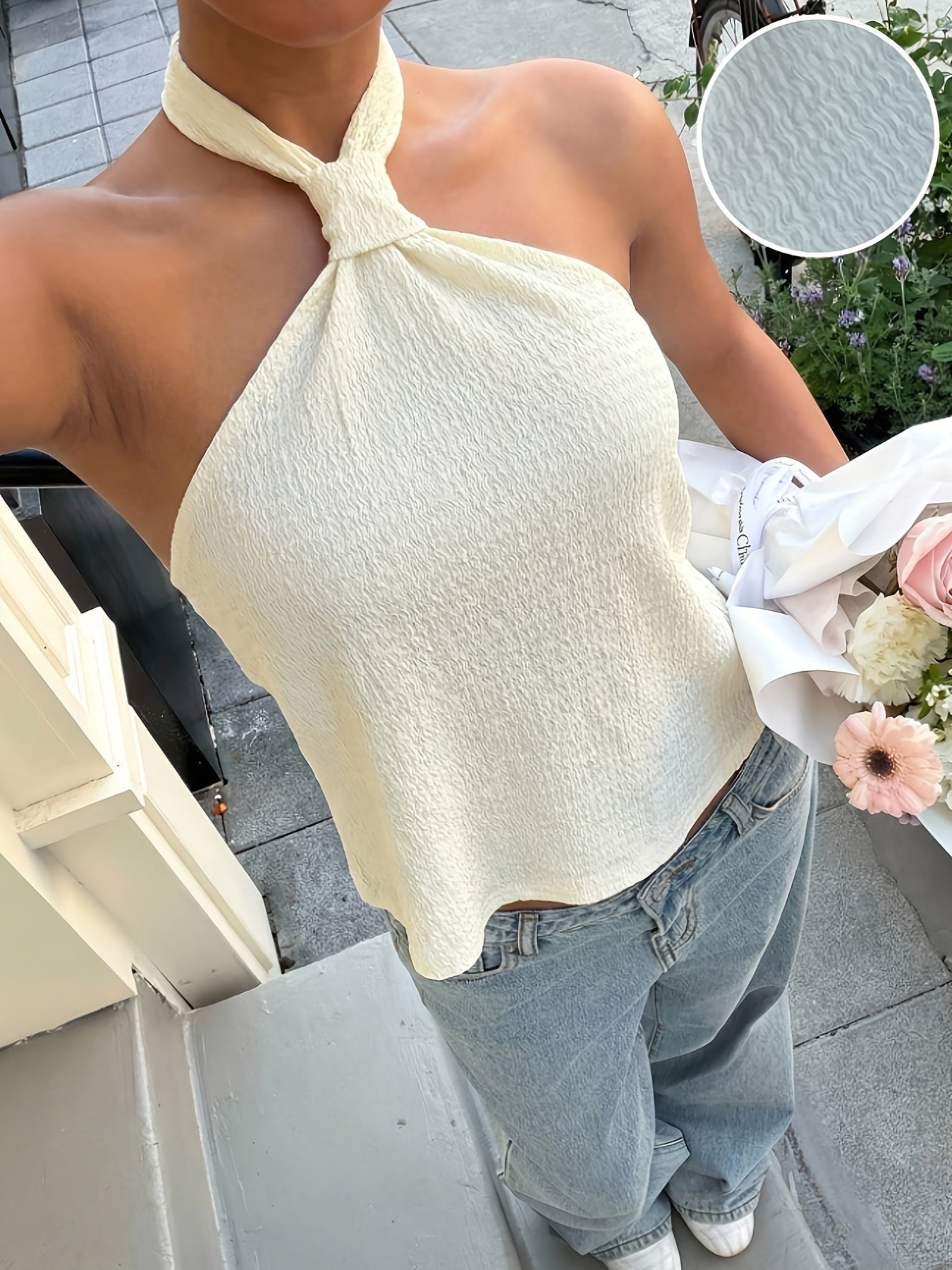 Ana | Top Halter con Espalda Descubierta Mujer Sin Mangas