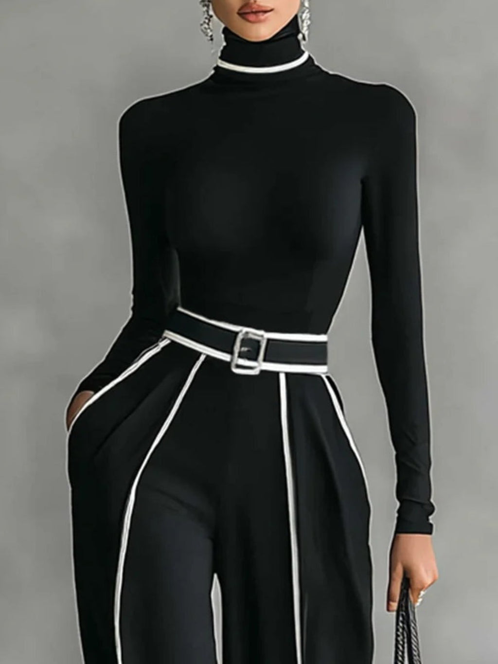 Vega | Conjunto Pantalón Palazzo de Cintura Alta Mujer Cinturón