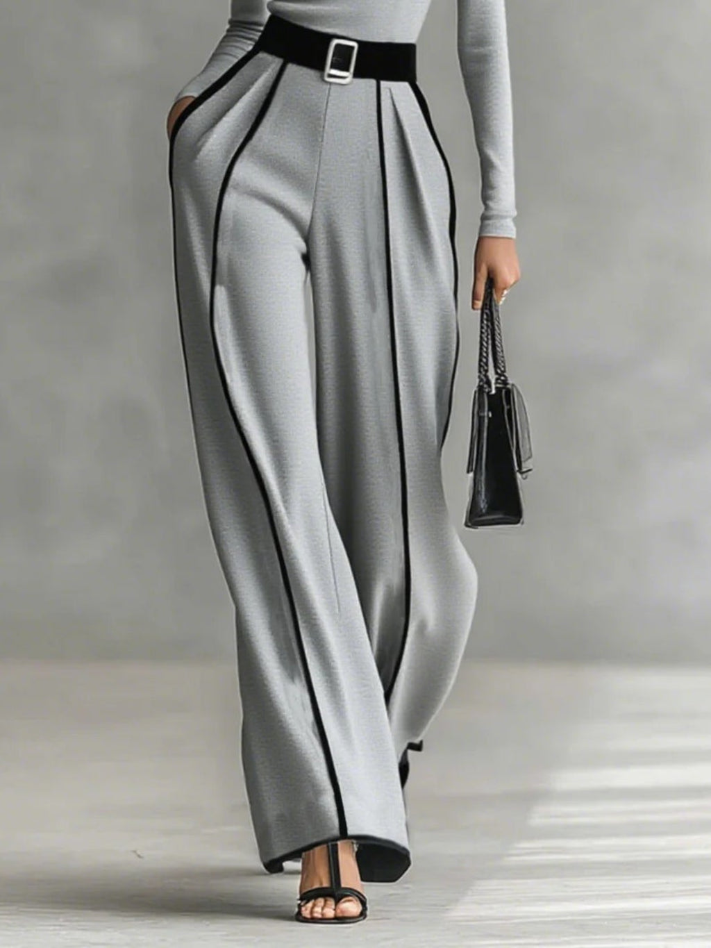 Vega | Conjunto Pantalón Palazzo de Cintura Alta Mujer Cinturón