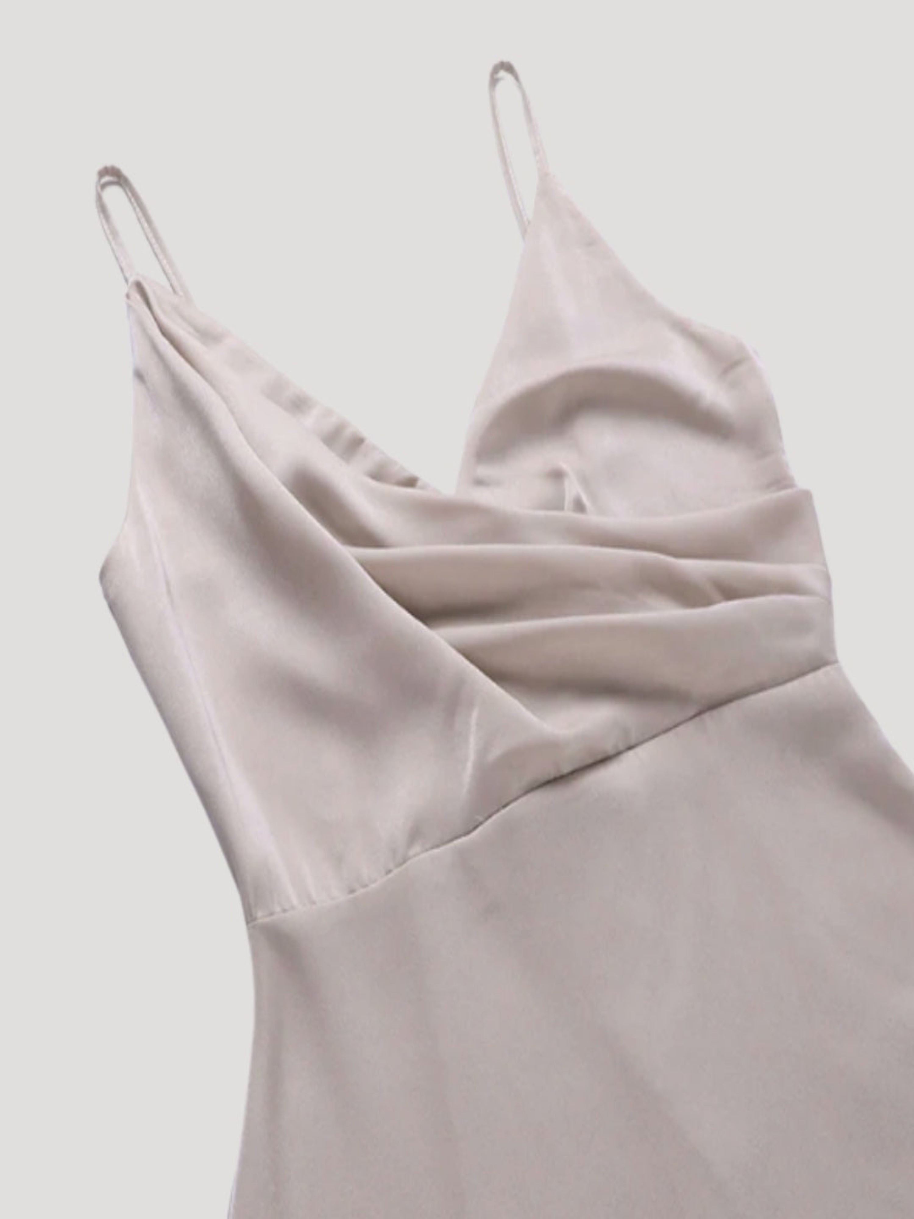 Montserrat | Vestido Largo de Cóctel Drapeado Mujer Tirantes Escote V